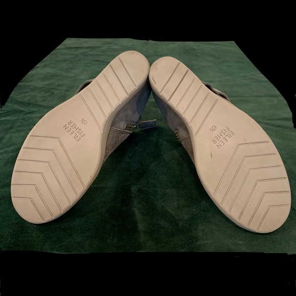 Eileen Fisher Zest metallic platform wedge booties - Picture 7 of 8